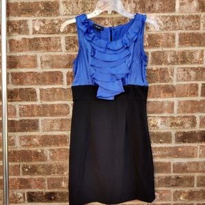 BWear Blue and Black With Ruffles Dress Size 3